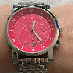 RARE  beautiful  pink dial Michele watch